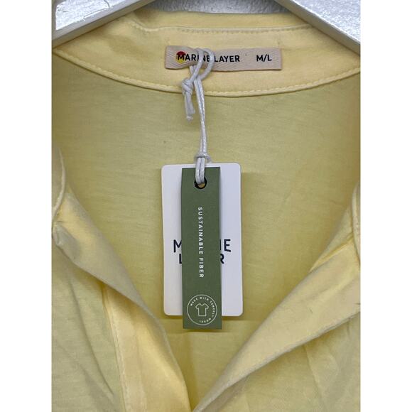 New nwt Marine layer Sz m/l marge yellow garment dye resort polo paler banana - Picture 2 of 4